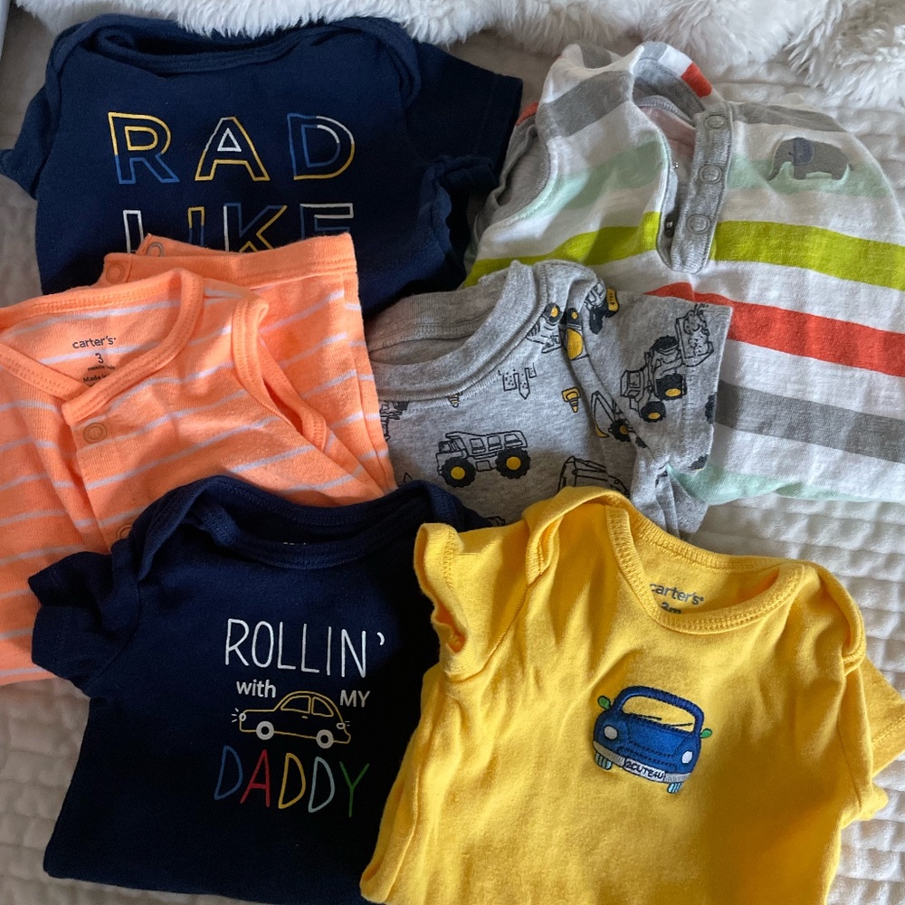 BABY BOY SIZE 3 MONTHS SUMMER ONSIES/ONE PIECE OUTFITS